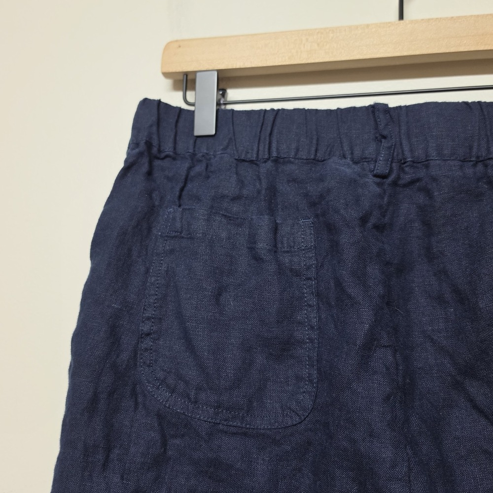 Quince 100% European Linen Pull On Tapered Ankle Pants Deep Navy - Size Small - Picture 5 of 7